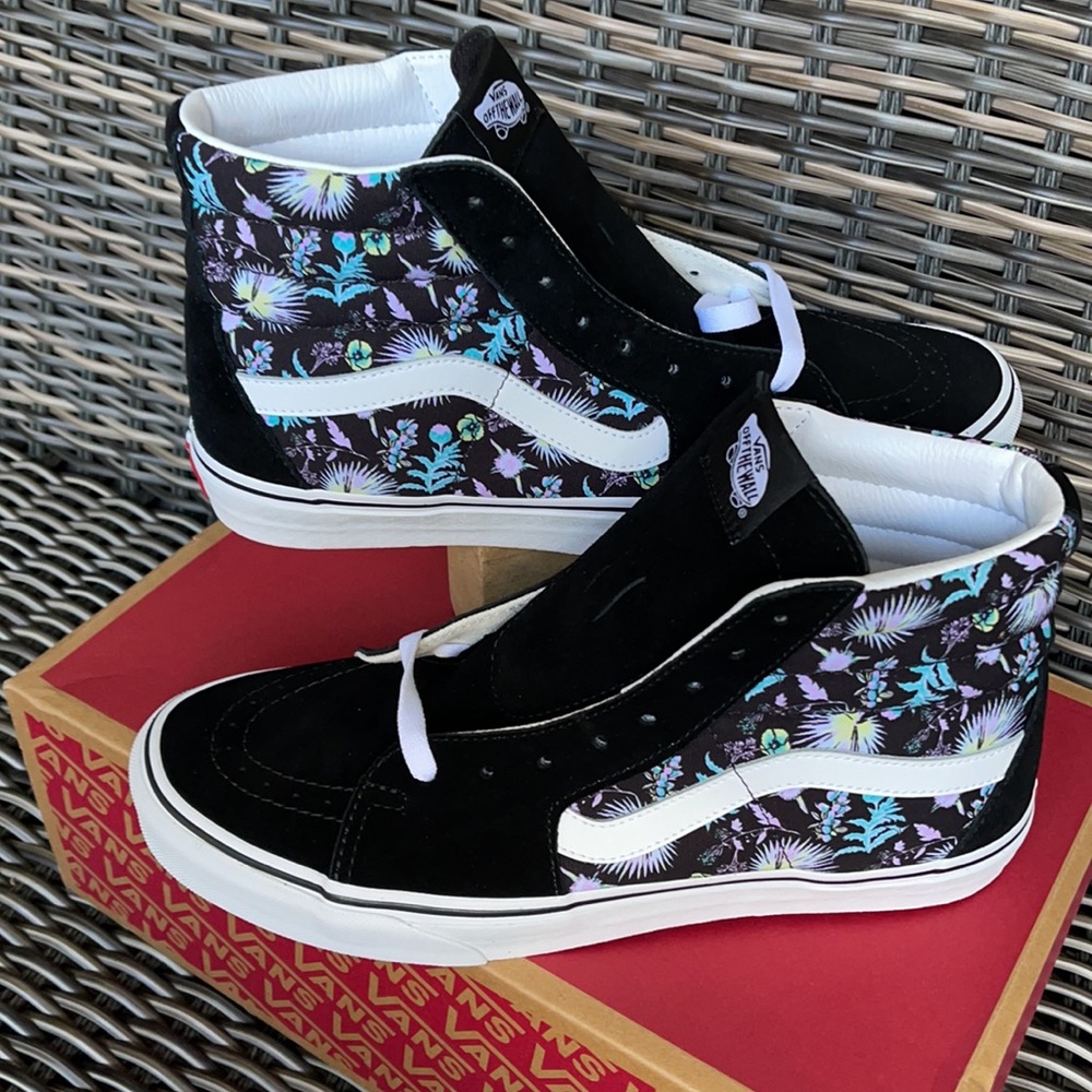 Vans Sk8-Hi Paradise Floral Black/True White MENS - Picture 11 of 16